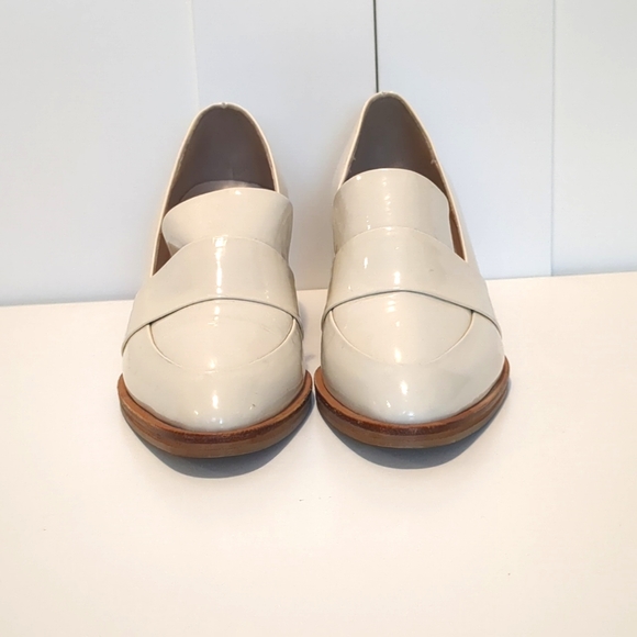 Leather Loafer Style Heels Cream and Wood by Chaussure Lapin - Picture 2 of 10
